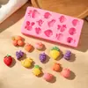 Decoración de Fruta de Resina de Fresa y Manzana Molde de Silicona para Dulces de Chocolate Adhesivo para Pinza de Pelo de Teléfono Molde de Imán para Refrigerador