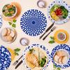 Ca073 Manteles Individuales Redondos con Patrón Azul Decoración para Fiesta Vajilla Porcelana China Azul y Blanco Decorativos Desechables