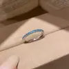 Anillo Redondo de Diamante de Fila Ultra Fina de Circonia, Sencillo, Moderno, Versátil, Anillo Exquisito, Lujo Ligero, Sensación de Gama Alta, Joyería al por Mayor