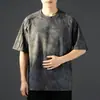 Camiseta Informal Deportiva de Verano 2026 Nuevo Estilo Retro Americano Degradado Tie-Dye Holgada Moderna Cuello Redondo Manga Corta