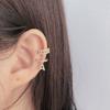 Clipe de orelha de diamante flash com microincrustações estilo coreano fashion ins sem furos, clipe de orelha de design oco de prata esterlina S925 de alta qualidade para mulheres