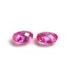 Corindón Sintético Oval Doble Tortuga Superficie 3 # Superficie de Anillo de Corindón Piedra Desnuda Sintética No. 3 Corindón Rosa Cuadros Dobles Rojo Rosa
