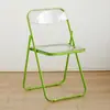 Silla de Acrílico Transparente Silla Plegable para el Hogar Taburete Plegable Mesa de Comedor Moderna de Celebridad de Internet Silla de Comedor Taburete Silla de Cristal