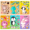 6 pcl/Paquete Pegatinas de Rompecabezas de Animales Pequeños Amazon Cross Border Pegatinas de Dibujos Animados Niños Creativo Rompecabezas de Animales Pegatinas DIY