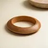 Pulseira de madeira com flor em gradiente de resina, estilo étnico europeu e americano, pulseira vintage de nicho transfronteiriça, joias femininas da moda retrô