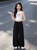 Pantalones finos de verano para niñas, pantalones anchos estilo coreano para niñas mayores, pantalones largos casuales para niñas, pantalones a prueba de mosquitos para estudiantes de secundaria.