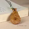 Nuevo Colgante para Cadena de Teléfono Móvil Llavero Colgante Creativo para Coche Regalo Pequeño de Dragón Zodiacal tallado en Sándalo Ruyi
