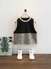 Primavera Nuevo Estilo Ropa para Bebé Niño y Niño Niños Casual y Elegante Rayas Chaleco Tejido Chaleco Camiseta Base a la Moda