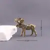 Adornos de Cuerno de Alce Viejo de Latón Puro Adornos Creativos de Alce para Escritorio de Oficina en Casa Artesanías Decoración de Mascota de Té