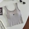 Camisola de copa fija de una pieza estilo coreano con cuello en U, simple, de alta calidad, con diseño de celebridades de Internet y deseos puros. Los modelos populares se pueden usar en exteriores.