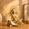 Artesanato de resina criativo transfronteiriço estátua de figura de menina de ioga ornamento de decoração de mesa para sala de estar em casa