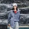 Camisa de Mezclilla para Hombre de Manga Larga Primavera y Otoño Tendencia Pesada Americana Chaqueta Casual Retro Atractiva Lavada