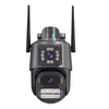 Câmera de vigilância sem fio wifi icsee de lente dupla hd 6MP visão noturna colorida total monitoramento externo remoto por celular