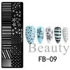 FULL BEAUTY Nueva Placa de Estampado para Uñas Transfronteriza con Diseños de Puntos, Estilo Francés, Estrellas y Hojas de Arce