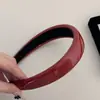 Faixa de Cabelo Ancora Estilo Vermelho Branco Retro Couro PU Vinho Tinto Faixa de Cabeça Feminina Pressão Alta no Topo da Cabeça Presilha de Cabelo Acessórios de Cabelo