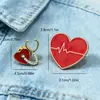 Broche Creativo en Forma de Corazón con ECG de Venta Caliente Transfronterizo, Pin de Ropa de Estetoscopio Médico, Accesorio Antiexposición