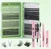 Conjunto Popular Transfronteiriço de Extensão de Cílios Postiços de Grande Capacidade DIY Cabelo de Cluster Único Auto-Enxertável Segmentado Curvatura D Natural Espesso