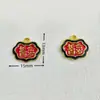 Estilo Chinês Conserva Cor Ouro Antigo Dupla Face Três Cores Bênção/Vida-Longevidade Pingente Mesmo Estilo DIY Joias Tecidas à Mão Atacado
