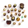 Cuentas Sueltas de Madera de Agarwood Natural Metálico con Cuentas, Cuentas Espaciadoras para Pulseras Hechas a Mano, Cuentas de Barril, Accesorios para Colgantes, Accesorios, Materiales para Joyería