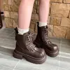 Botas Martin de suela gruesa para mujer 2026 nuevo estilo temperamento botas que aumentan la altura tacones altos botas adelgazantes botas negras botines