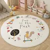Alfombra para Sala de Estar y Dormitorio, Estilo Crema, Alfombra Redonda Infantil, Área de Lectura para Habitación Infantil, Estudio, Tapete de Gateo de Cachemira Sintética