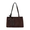 Bolso de mano nuevo para mujer, gran capacidad, versátil para el uso diario, de alta gama, adecuado para ir al trabajo, hecho de gamuza, bolso de hombro, bolso tote, diseño de nicho