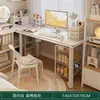 Penteadeira para Quarto de Menina, Mesa de Maquiagem Dois em Um, Novo Modelo 2025, Estilo Creme, Luxo Leve, Sensação de Alta Qualidade, Mesa de Escrita para Casa