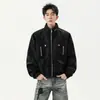 Nueva Chaqueta de Cuero para Hombre Enbu, Abrigo de Cuero PU con Cuello Alto para Hombre, Chaqueta de Moda Retro Trendy Versátil para Exteriores