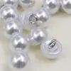 Botões de Pérola Plástica Meia-Lua Côncavos em Estoque para Camisas, Botões Decorativos de Cheongsam, Anéis de Strass, Botões Pequenos