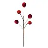Bola de terciopelo brillante simulada de 5 bolas con rama para decoraciones del Festival de Primavera y Navidad, Decoración del hogar con bola de terciopelo, Accesorios transfronterizos