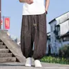 Pantalones de Seda Helada Estilo Chino con Estampado de Tigre para Hombre Verano Delgados Puño Elástico Pantalones Harem Tallas Grandes Hombre Gordo Sueltos Pantalones Deportivos