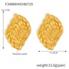 Pendientes de grano de trigo geométricos nuevos y populares de Europa y Estados Unidos, diseño vintage moderno, pendientes de temperamento chapados en acero de titanio y oro de 18 quilates.