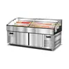 Vitrina Refrigerada y Congelada de Tres Niveles, Exhibidor Comercial para Barbacoa y Hot Pot, Mostrador de Hielo para Conservación de Alimentos de Exhibición Abierta, Vitrina Refrigerada para Hot Pot Picante
