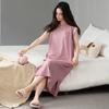 Camisón para Mujer, Algodón Puro, Verano sin Mangas, Delgado, Fresco, Pijama de Algodón Elástico, Falda Chaleco, Suelto, Talla Grande, Se Puede Usar Afuera
