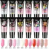 Pegamento para extensión de arte de uñas de cristal de 15ML, sin papel, modelo de extensión de dedo de uña, pegamento de color, 24 colores en stock, suministro de pegamento para esmalte de uñas