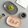 Plato Cerámico Forma Denier de 10 Pulgadas Estilo Japonés con Color Bajo Vidriado, Plato para Snacks, Plato Ovalado Doméstico Simple Amazon