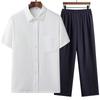 Nueva Ropa de Padre Chino para Hombres de Mediana Edad y Mayores, Camisa Casual de Manga Corta con Cuello, Traje de Verano para Hombres de 40-60 Años