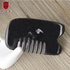 Pente de chifre com textura de cor natural estilo meiduo pente para cuidados com os cabelos pente portátil prático para massagem no couro cabeludo