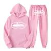 Sudadera con Capucha y Pantalón Casual con Estampado Clint419 Patrón Prisión del Diablo Europeo y Americano Conjunto de Dos Piezas para Hombre y Mujer