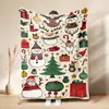 Manta de regalo reno de Navidad hombre de jengibre manta de franela árbol de Navidad manta para siesta