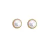 Pendientes de Botón Redondos de Perla Estilo Francés Simple Aguja de Plata Pequeños Exquisitos Elegantes Versátiles Pendientes Dulces de Alta Gama Accesorios para Pendientes