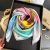 Pañuelo de Seda Artificial con Estampado de Pintura al Óleo Floral, Chal de Alta Gama, Pañuelo para el Cuello de Protección Solar, Pañuelo Cuadrado Pequeño, Pañuelo para la Cabeza, Bufanda para Mujer