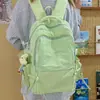 Mochila leve de cor sólida estilo japonês, adequada para viagens ao ar livre, com grande capacidade, versátil para uso casual e ideal como mochila para o dia a dia para estudantes universitários.