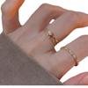 Nicho Exquisito Zircón Estilo Suave Combinable Color Natural Anillo Tesoro para Mujer