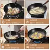 Wok Tradicional de Hierro, Wok Antiguo, Hierro Forjado, Sartén Antiadherente para el Hogar, Sin Recubrimiento Adecuado para Estufa de Gas