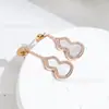 Pendientes de Calabaza Kirin Heweisha para Mujer Mismo Estilo que Liu Shishi Pendientes Rojos Chinos Perla Blanca Ágata Roja Pendientes Exquisitos