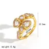 Anel de Aço Inoxidável com Cravação de Diamante de Design Exclusivo Joias para Mulheres, Estilo de Luxo Leve, Anel de Titânio com Estame Fashion em Zircônia