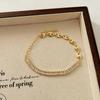 Exquisita Pulsera de Oro para Mujer 2024 Nueva Nicho de Lujo Ligero Estilo Cool Simple Combinable Pulsera de Mejor Amiga