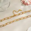 Collar de Acero Inoxidable y Acero de Titanio Estilo Normcore Europeo y Americano Combinación Elegante Cadena Impermeable y Resistente a la Decoloración para Mujer