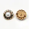 Elegantes botones metálicos con perlas para cárdigans, abrigos, camisas y chaquetas